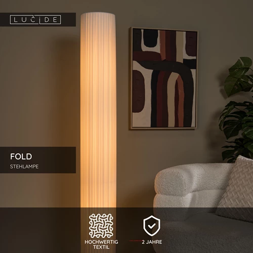 Lucide FOLD - Stehlampe - Ø 20 cm - 3xE27 - Weiß - USP